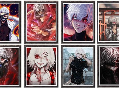 My Art Póster de anime de El Señor de Ghoul Kaneki Manga Anime Póster de pared, 8 x 10 pulgadas, sin marco, 8 piezas MY27480-1-2-3-4-5-6-7 Embalaje Deteriorado Cheap