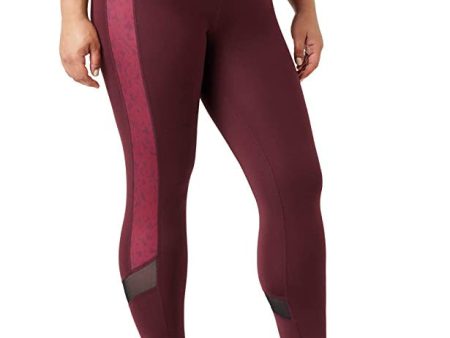 Aurique Mallas de Deporte Yoga de Tiro Alto Mujer, Rojo Sangre de Buey, Floral, 40 For Sale