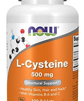 Now Foods, L-Cystein, 500mg, 100 Comprimidos, Aminoácido, Probado en Laboratorio, Sin Gluten, Sin Soja, No GMO Embalaje Deteriorado on Sale