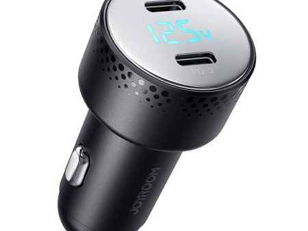 JOYROOM CCD02 70W Dual Type-C PD Fast Charging Power Adapter PC Digital Display Car Charger Supply