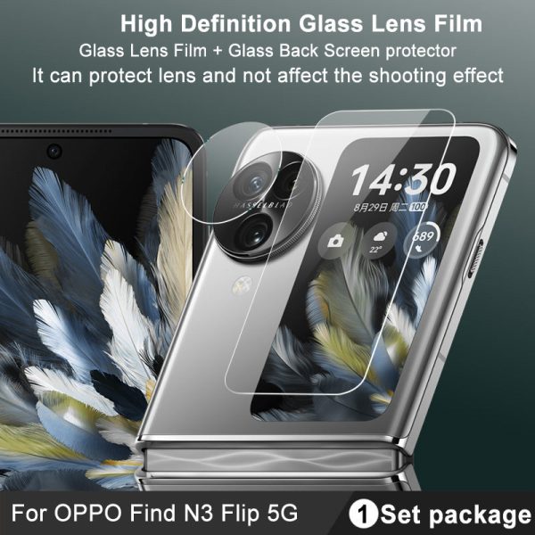 IMAK For Oppo Find N3 Flip 5G Tempered Glass Camera Lens Film with Rear Small Screen Protector Set Online now