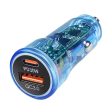 P35 Clear Design 48W Car Charger for Cell Phone, Tablet, Camera, Type-C PD 30W + USB QC 3.0 18W Fast Charging Charger Station on Sale