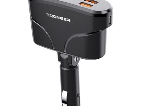 TR-35 PD Fast Charging Car Charger Type-C + Dual USB QC 3.0 Charger with Dual Cigarette Lighter Sockets For Cheap