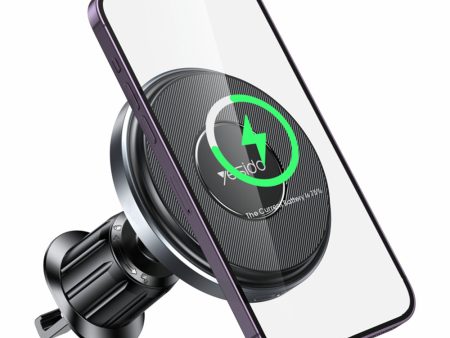 YESIDO C190 Car Magnetic Wireless Charger Air Vent Mount Phone 15W Fast Charging Bracket Fashion