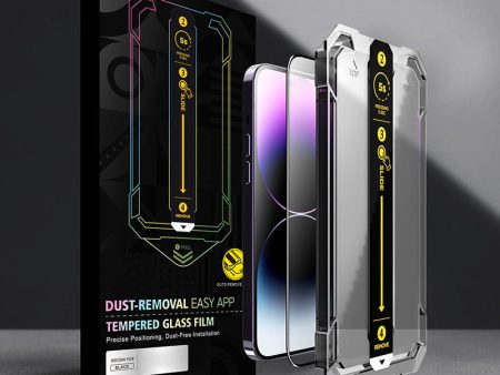 For iPhone 15 Pro Max Dust-free Installation Tempered Glass Film Silk Printing HD Clear Full Screen Protector Online Hot Sale