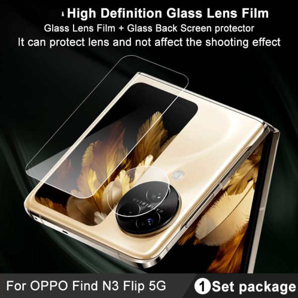 IMAK For Oppo Find N3 Flip 5G Tempered Glass Camera Lens Film with Rear Small Screen Protector Set Online now