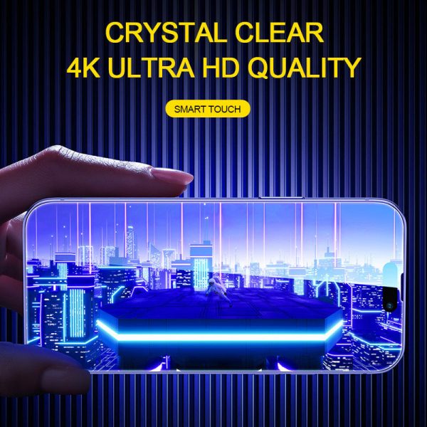 For iPhone 15 Pro Max Dust-free Installation Tempered Glass Film Silk Printing HD Clear Full Screen Protector Online Hot Sale