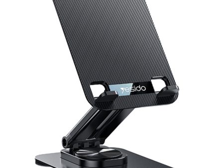 YESIDO C183 Desktop Tablet Stand Folding Mini PC Holder 360-Degree Rotating Phone Stand for 4-12.9 inches Devices Supply