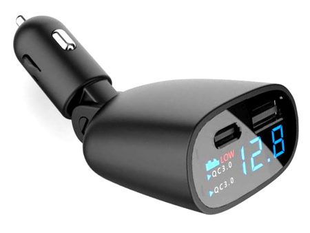 TR-83 PD 18W Car Charger QC3.0 + Type-C Super Fast Charger Adapter with LED Voltage Display For Cheap