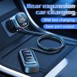 YQ5 5 Multi Ports USB C Car Charger for Rear Seat 105W Fast Car Charger PD 30W Cigarette Lighter Adapter For Sale